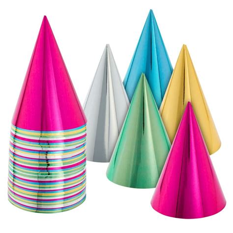 50 Pack Cone Birthday Party Hats For Kids And Adults Bulk Set In 5