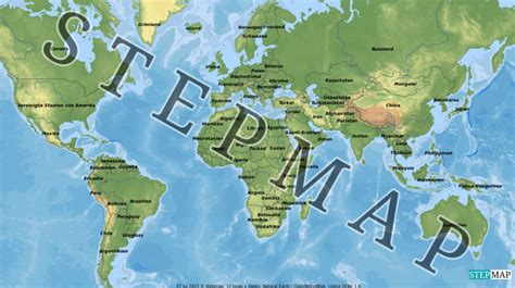 StepMap Welt Vorlage Landkarte für Welt