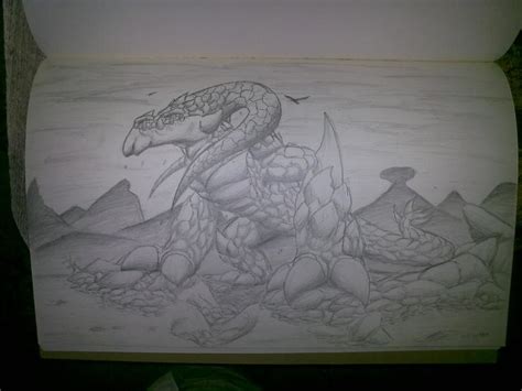 Earth Dragon sketch- full view by Vilenro on DeviantArt