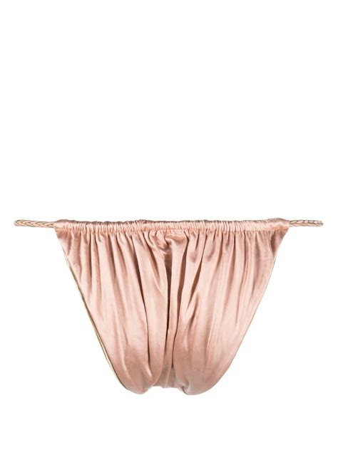 Isa Boulder Pink Leaves Reversible Bikini Bottoms Isa Boulder