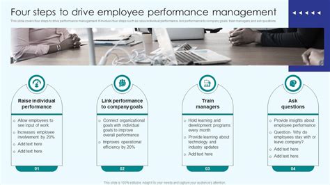 Implementing Employee Productivity Four Steps To Drive Employee Performance Management Ppt Slide