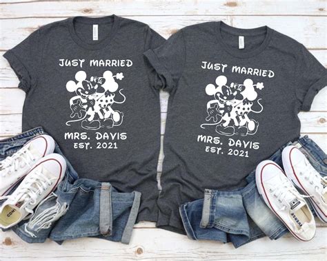 Just Married Disney Shirts Mickey And Minnie Shirts Mr And Etsy