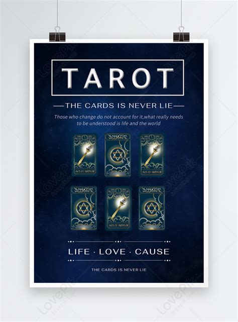 Template Tarot Membaca Poster Cat Air Biru Untuk Diunduh Gratis Lovepik