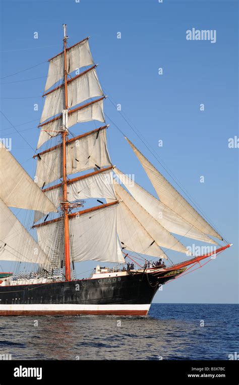 Four Masted Sail Training Barque Sedov At The Start Of The Falmouth To