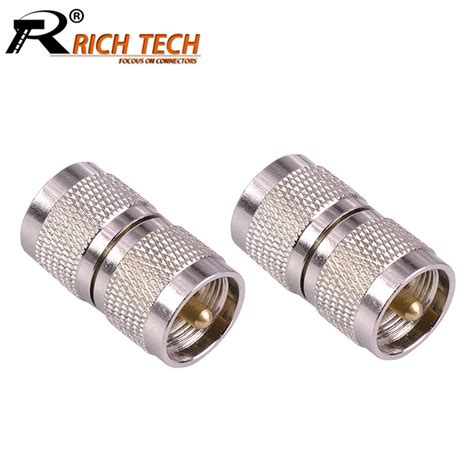 10pcs Lot Copper Uhf Pl259 Male To Uhf Pl 259 Male Plug Straight Connector High Quality Uhf To