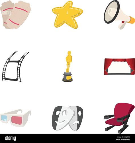 Cinema icons set, cartoon style Stock Vector Image & Art - Alamy