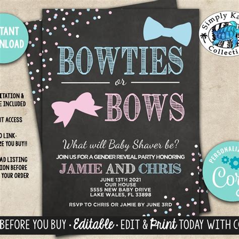 Bow Tie Invitation Etsy