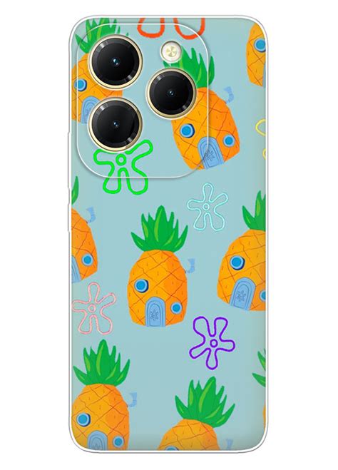 Infinix Hot 40 Pro чохол з силікону SpongeBob SquarePants Губка Боб Квадратні Штани колаж з