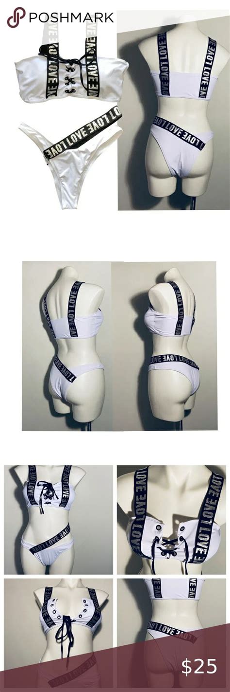 Sexy LOVE Strapped Lace Push Up Brazilian Bikini Bikinis Brazilian Bikini Push Up