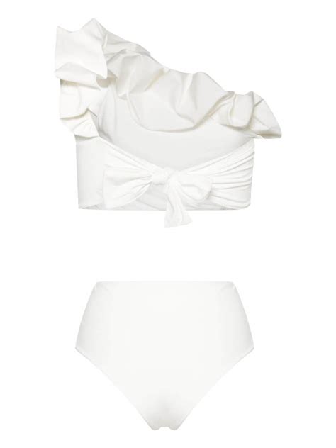 Maygel Coronel Meryl One Shoulder Bikini Set White FARFETCH