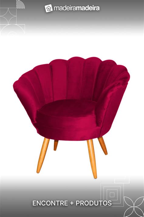 Poltrona Decorativa P Tala De Flor Sala Veludo Vermelho Esmalteria