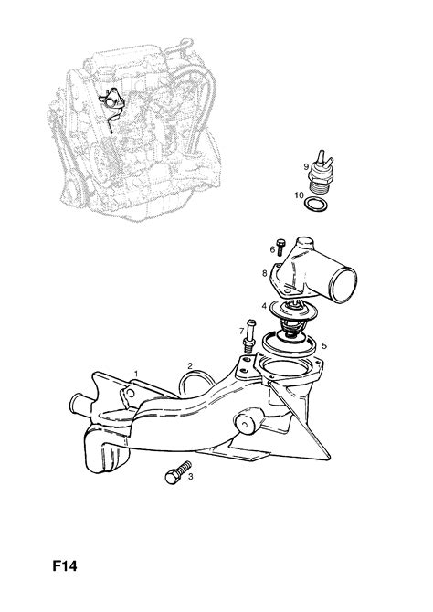Opel ASTRA F Thermostat Housing And Water Outlet Contd Opel EPC