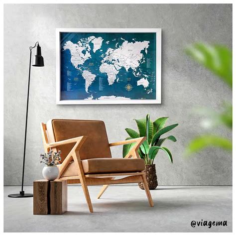 Quadro Box Mapa M Ndi Urban Pins Alfinetes P Marcar Suas Viagens