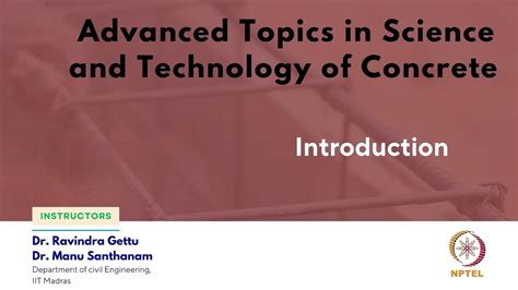 Advanced Topics In Science And Technology Of Concrete YouTube