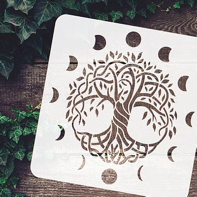 Wholesale FINGERINSPIRE Tree Of Life Stencil 11 8x11 8inch Reusable