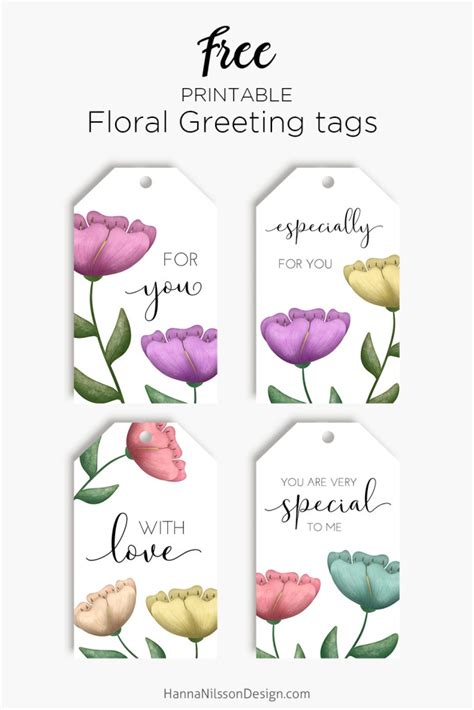 Watercolor floral gift tags – Hanna Nilsson Design