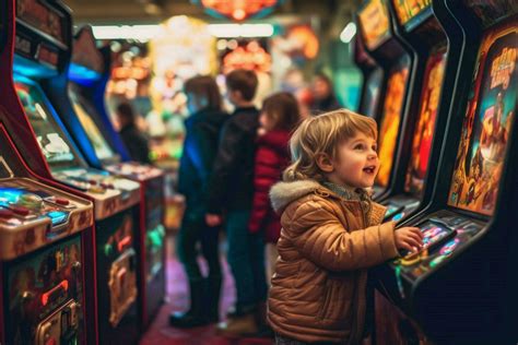 Kids enjoying a day at the arcade 30624816 Stock Photo at Vecteezy