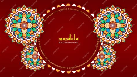 Premium Vector Rounded Red Mandala Background Template