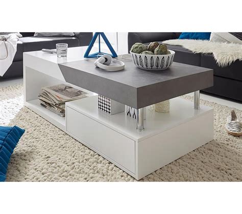 Table Basse Modulable En Ch Ne Laqu Blanc Mat Et B Ton L X H