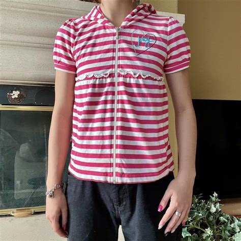 The Juicy Couture Hot Pink And White Striped Short Depop