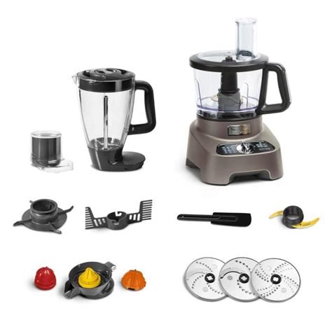 MOULINEX Double Force Robot Multifonction 10 Accessoires 1000 W