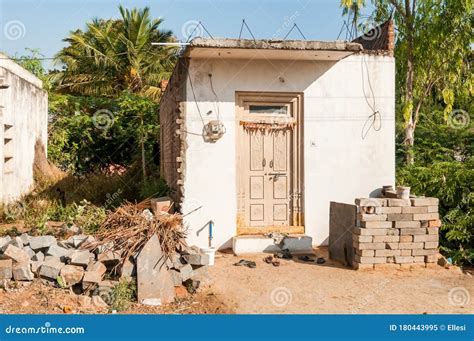 Small Poor Traditional House in the Puttaparthi, India Stock Image ...