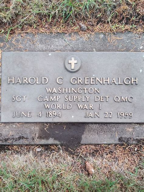 Sgt Harold Chester Greenhalgh 1893 1959 Find A Grave Memorial