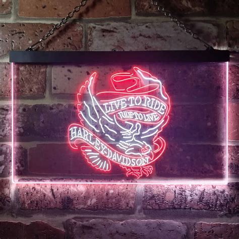 Harley Davidson Live To Ride Eagle Led Neon Sign Neon Sign Led Sign