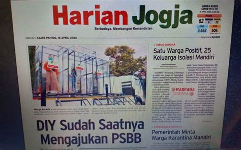 Harian Jogja Hari Ini Diy Sudah Saatnya Mengajukan Psbb