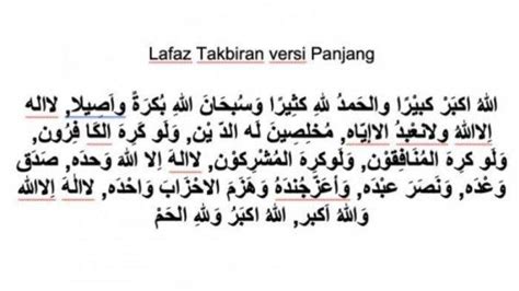 Bacaan Lafaz Takbir Idul Fitri H Dari Bahasa Arab Latin Serta