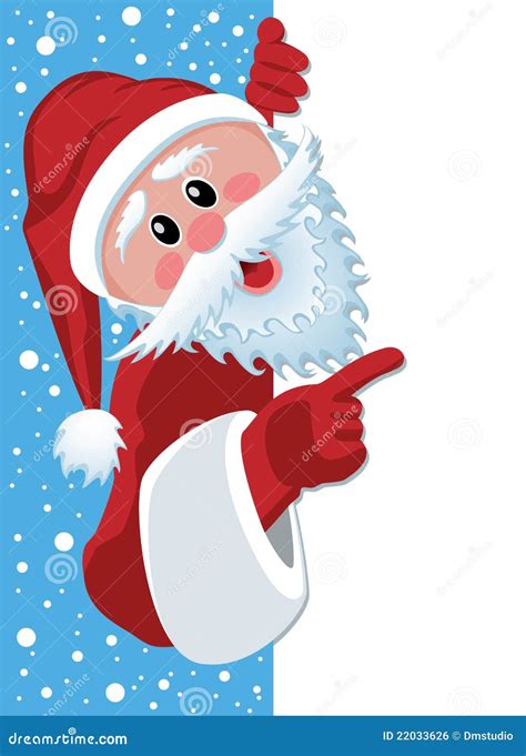 Santa Claus Holding Blank Paper Stock Vector Illustration Of Face