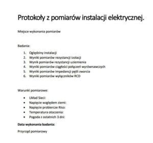 Jak Wype Ni Protok Odbioru Pomiar W Instalacji Elektrycznej