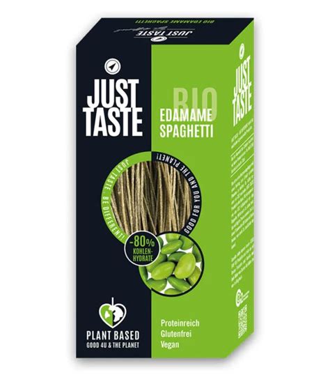 Just Taste bio špageti brez glutena iz Edamame Vegansko si