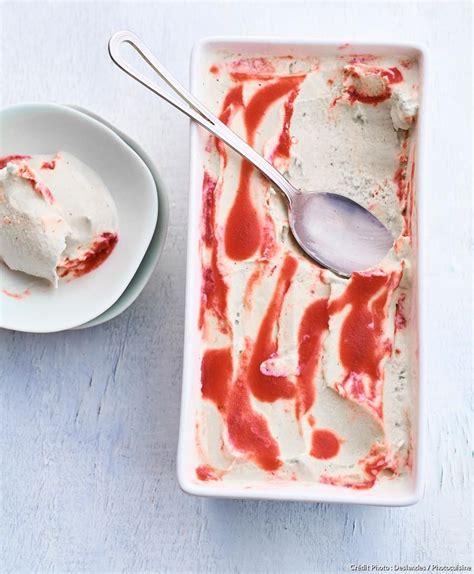 Glace Au Yaourt Marbr E Aux Framboises Recette Glace Recette Glace