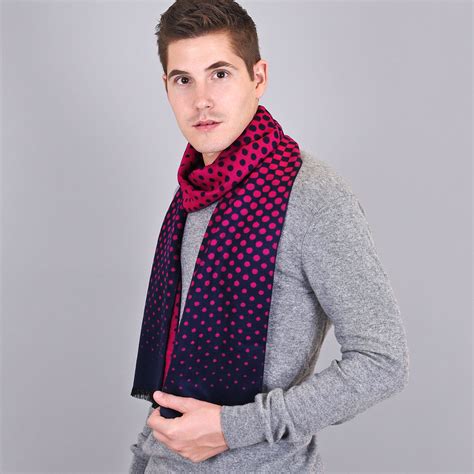 Echarpe Homme Pois Rose Et Bleu