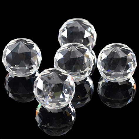 Feng Shui Clear Cut Crystal Sphere Faceted Gazing Ball Prisms