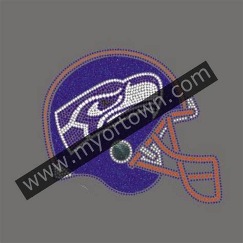 New Seattle Seahawks Hotfix Korean Rhinestone Glitter Material Iron On