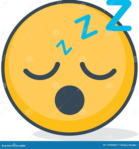 Isolated Sleeping Emoticon Isolated Emoticon Stock Vector