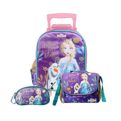 Ripley Set Piezas Frozen Maleta Lonchera Cartuchera Heart Morado