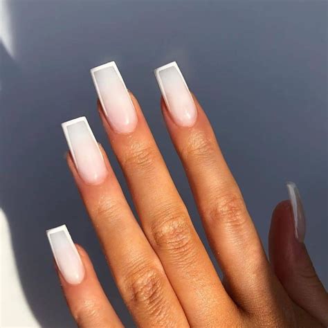 Milky White French Tips Nails Acrylic