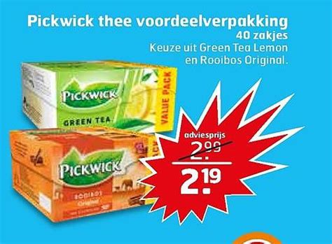 Pickwick Thee Voordeelverpakking Aanbieding Bij Trekpleister