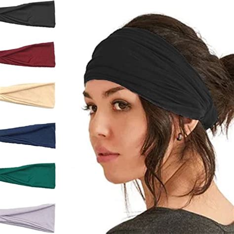 Snagshout Zilamgoo 6pcs Solid Wide Sports Hair Band Neutral Fashion