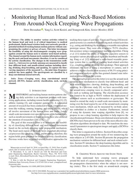 Pdf Monitoring Human Head And Neck Based Motions From Around Neck