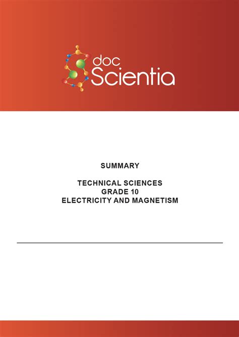 Gr Technical Sciences Summary Electricity And Magnetism And Heat