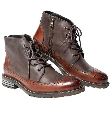 Mens Genuine Leather Round Toe Lace Up Boots For And Rebelsmarket