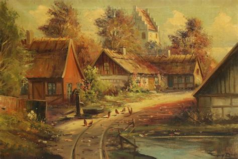 Old English Village Paintings