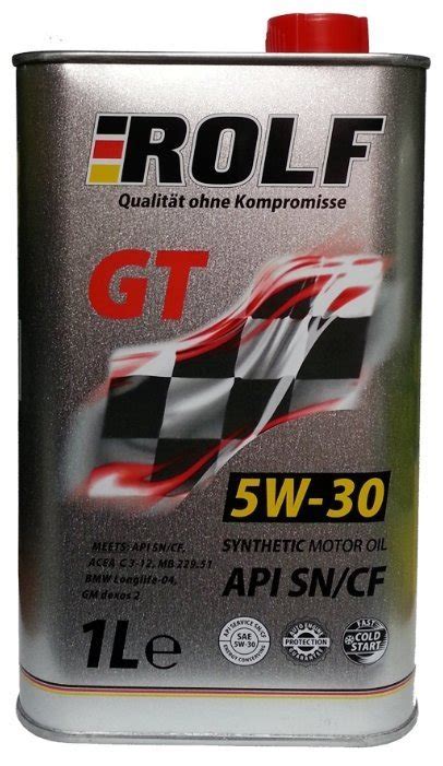 Отзывы ROLF GT 5W-40 SN/CF 4 л | Моторные масла ROLF | Подробные ...