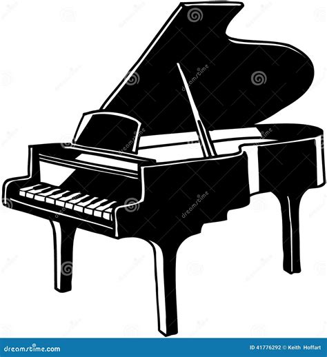 Grand Piano Musical Instrument Vector Clipart Stock Vector