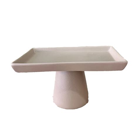 Mini Prato Chicago Retangular Pé Redondo Nude Bebê Fosco Lembrança Chique