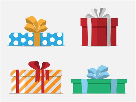 Gift Boxes Flat Design Set 1330247 Vector Art At Vecteezy